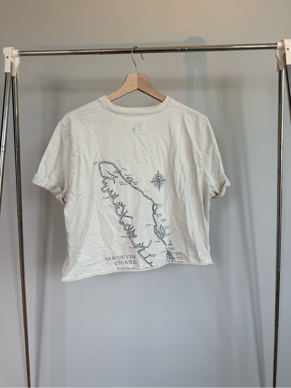 Cropped Crewneck Tee in Cream — Anian VI Tee